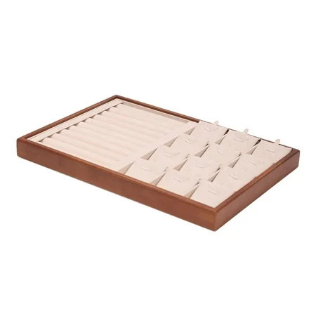 Milageto Jewelry Organizer Tray Jewelry Storage Holder for Necklace Pendants Bracelet Beige | Walmart (US)