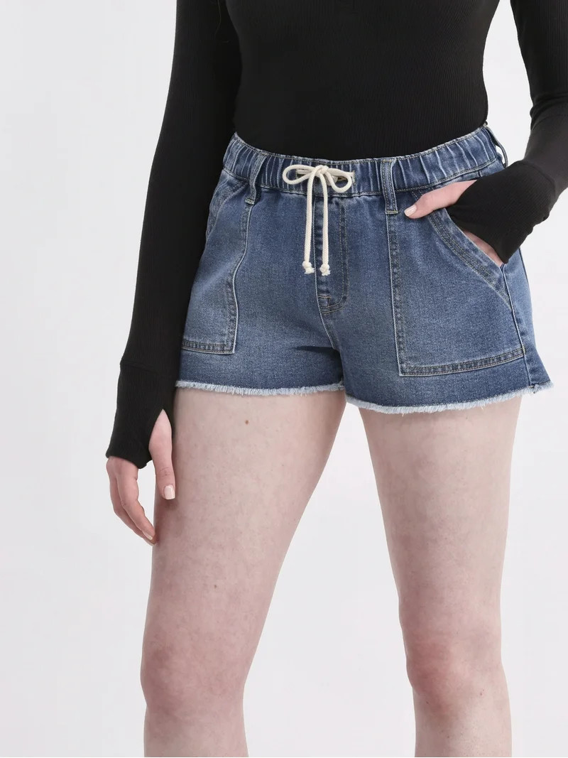 No Boundaries Drawstring Utility Shorts with Porkchop Pockets, 2" Inseam, Women's | Walmart (US)