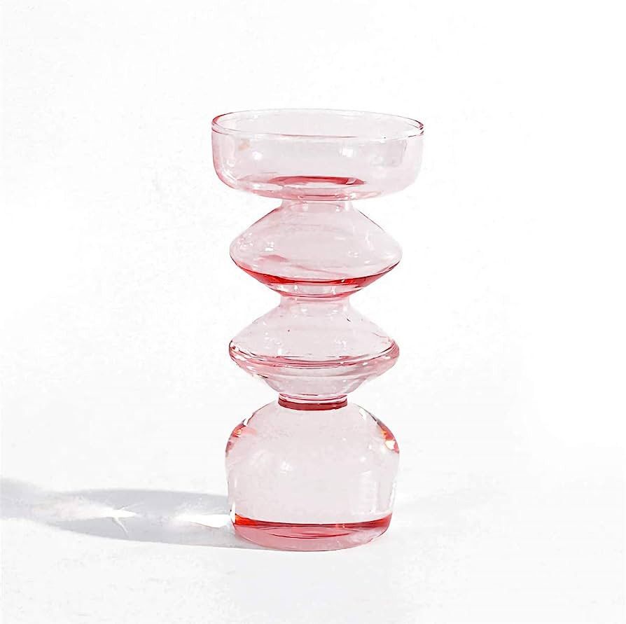 JSPYFITS Transparent Glass Hydroponic Vase, Small 5.5” Tall Flower Plant Glass Pots Decorative ... | Amazon (US)