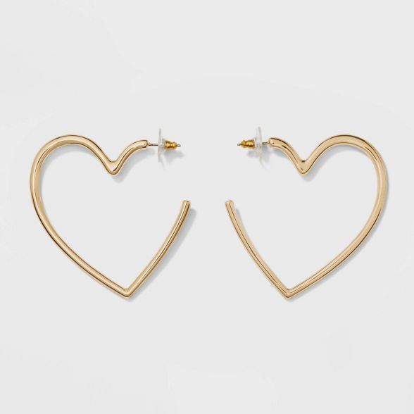 SUGARFIX by BaubleBar Heart Hoop Earrings - Gold | Target