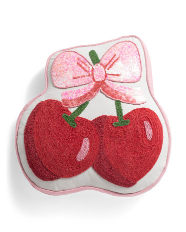 17.5x18 Cherry Hearts Shaped Pillow | TJ Maxx