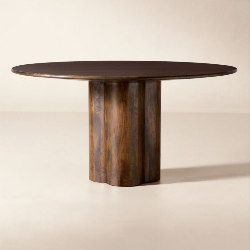 Viggo 60" Round Dark Mango Wood Dining Table | CB2 | CB2