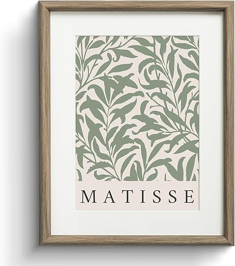 InSimSea Framed Canvas Wall Art, Matisse Abstract Leaf Art Prints, Sage Green Neutral Decor for L... | Amazon (US)