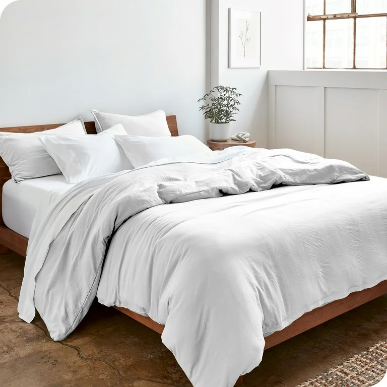 Bare Home Sandwashed Duvet Cover Set, 1800 Ultra-Soft Collection, King/Cal King, White, 3-Pieces | Walmart (US)