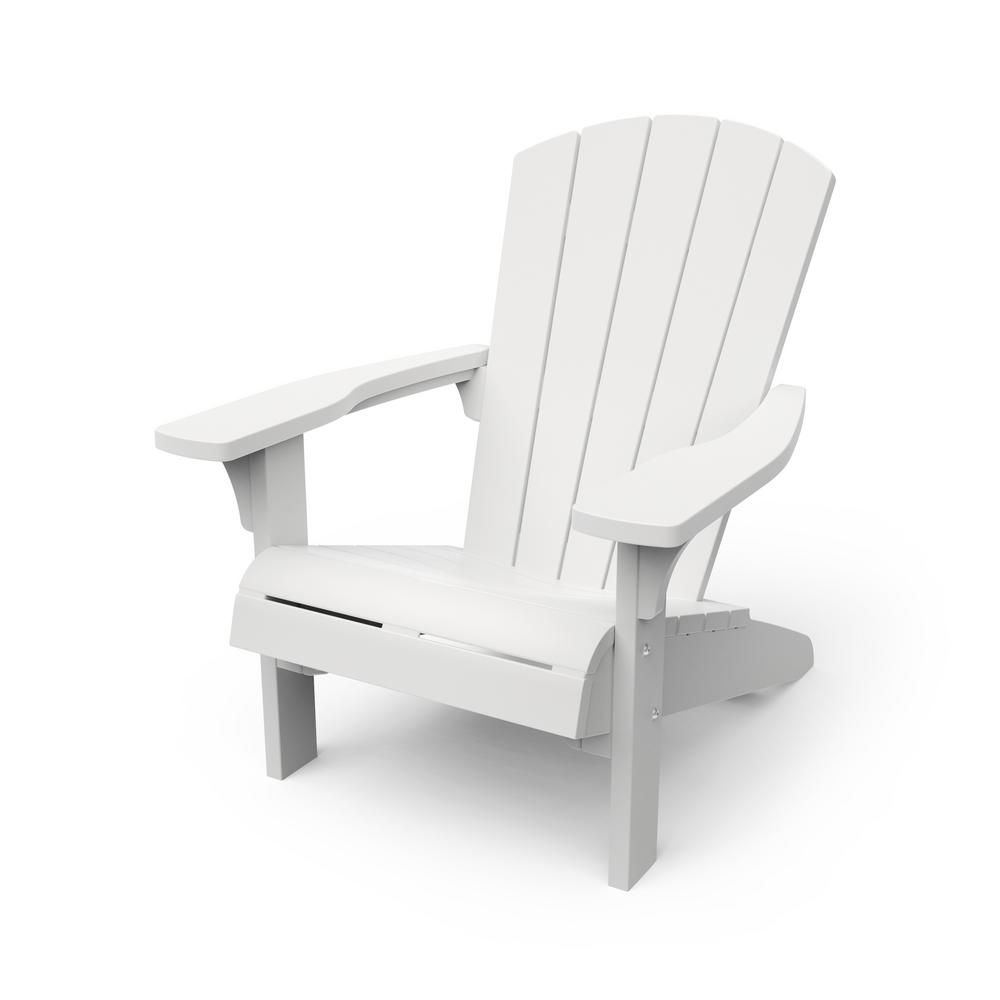 Troy White Resin Adirondack Chair | The Home Depot