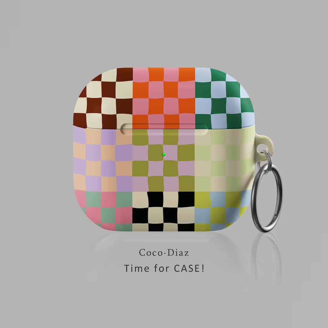 Colorful Checkerboard Airpods Case With Keychain Airpods Case - Etsy | Etsy (US)