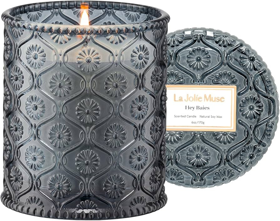 LA JOLIE MUSE Hey Baies Candles - Red Currant, Rose, Oakmoss | 6 oz Natural Soy Wax | 40 Hours Cl... | Amazon (US)