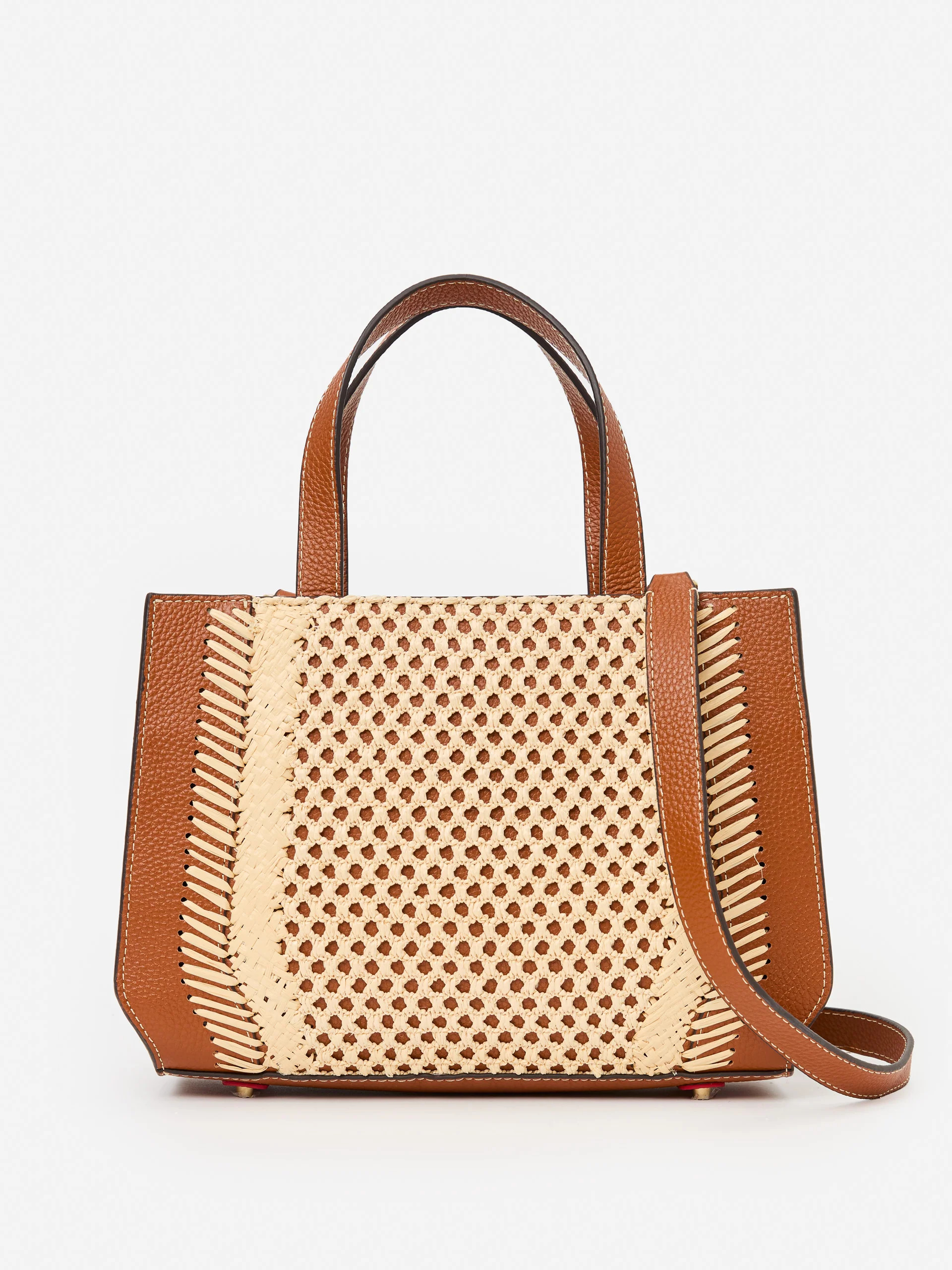 Belleair Leather & Raffia Handbag | J.McLaughlin