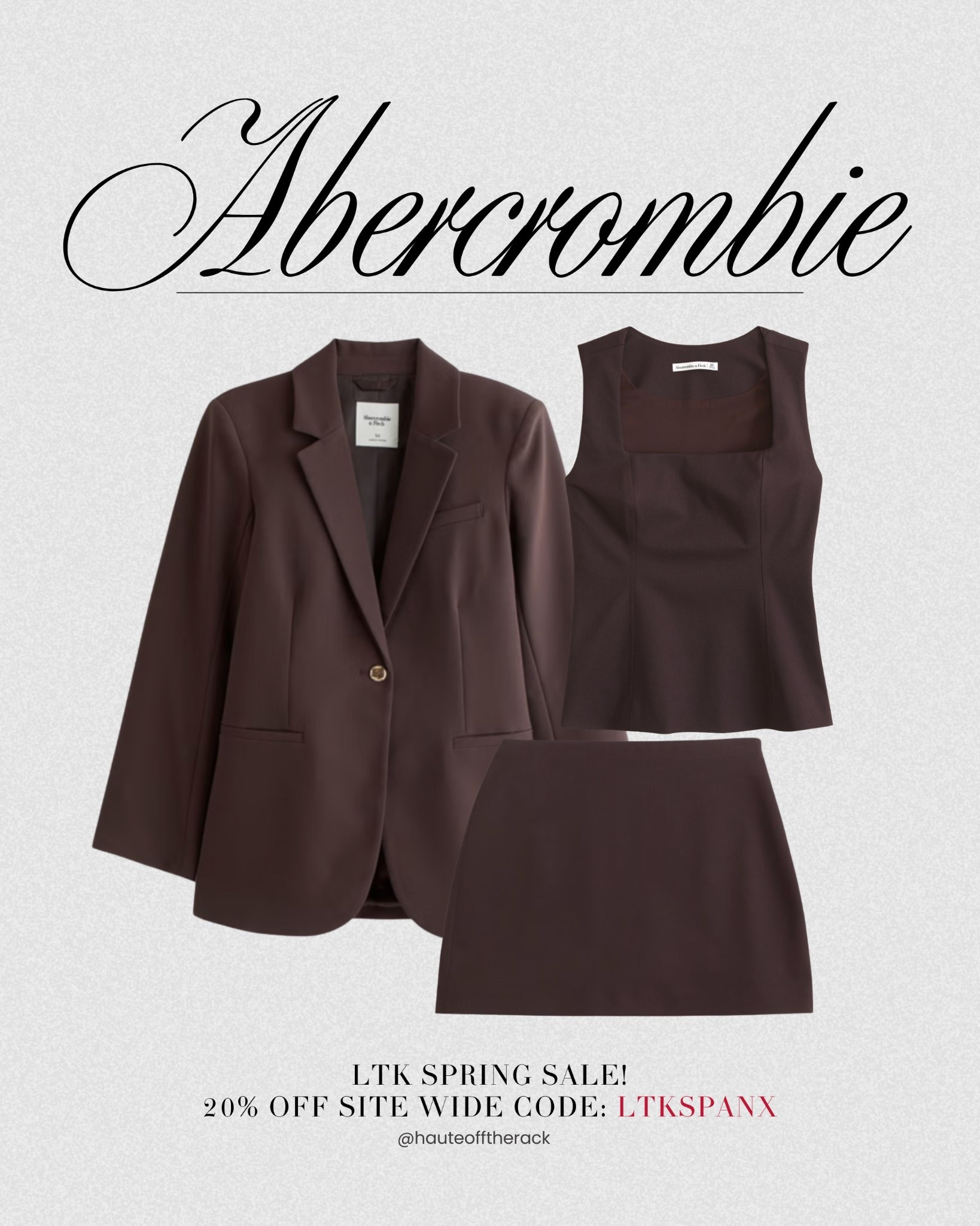 LTK SPRING SALE IS HERE!
take 25% OFF Abercrombie with code: AFLTK 
Dresses: 25% OFF + extra 25% OFF with code!

#skirt #chocolatebrownoutfit #blazer  #workwear #abercrombie

#LTKPetite #LTKSpringSale #LTKSaleAlert