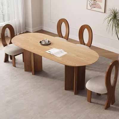 Simple Oval Solid Wood Dining Table Sets | Wayfair North America