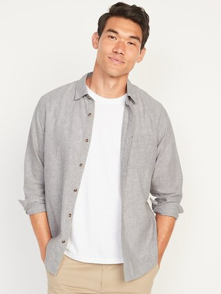 Regular Fit Linen-Blend Everyday Shirt for Men | Old Navy (US)