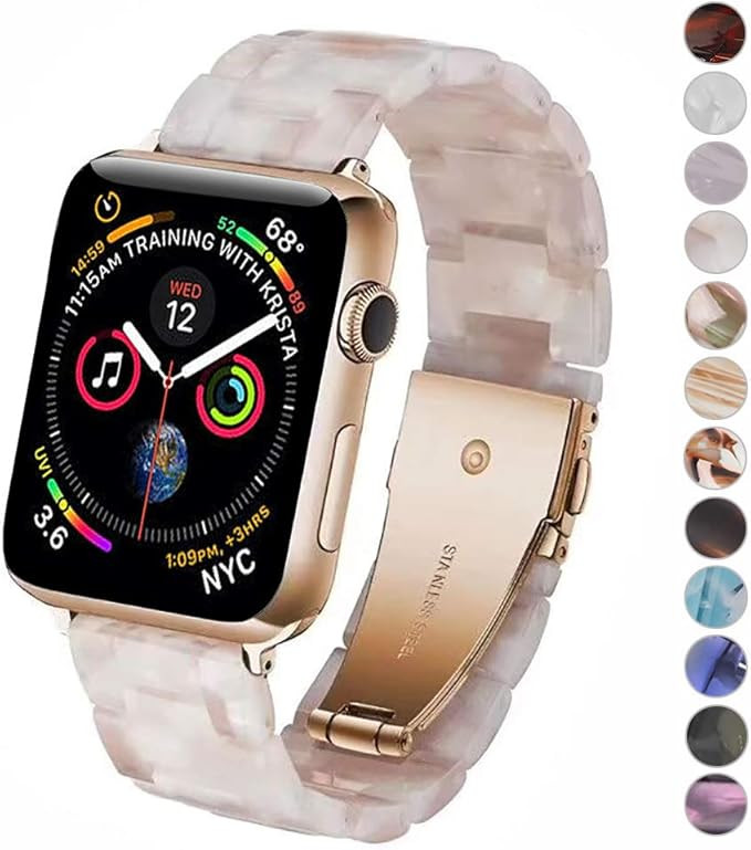 Miimall Compatible Apple Watch 38mm 40mm Resin Band Women Men Bracelet Stainless Steel Buckle Ban... | Amazon (US)