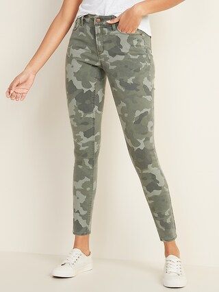 Mid-Rise Floral-Camo Print Rockstar Super Skinny Jeans for Women | Old Navy (US)