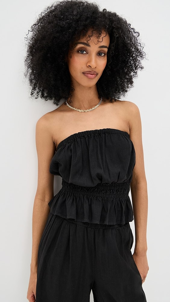 Linen Cropped Tube Top | Shopbop