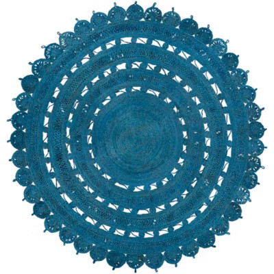 Surya Dazed 8-Foot Round Area Rug in Denim | Bed Bath & Beyond
