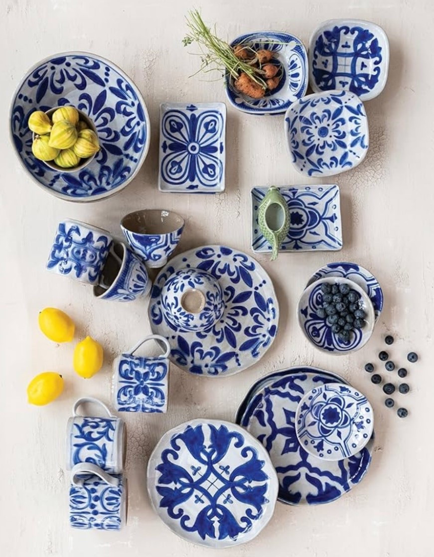 Find in my Aegean Escape Collection. 🌊🦀🫒 This Creative Co-Op Mediterranean Blue & White Stoneware Collection brings sun-soaked European charm to your kitchen. Classic blue and white patterns inspired by Mediterranean shores, perfect for elevating every meal.

Serve in style, shop now and bring the Aegean home.💙🐚🍊

#LTKHome #LTKSeasonal #LTKfoodie