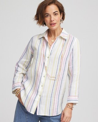 No Iron™ Multi Stripe Linen Shirt | Chico's