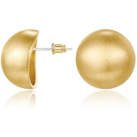 Half Ball Dome Stud Earrings 925 Sterling Silver Post Pin for Women Girls Hypoallergenic Nickel F... | Amazon (US)