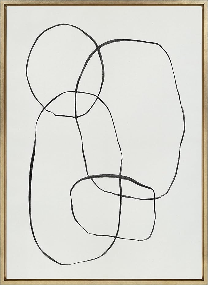 Kate and Laurel Sylvie 871 Modern Circles Framed Canvas Linen Textured Wall Art by Teju Reval of ... | Amazon (US)