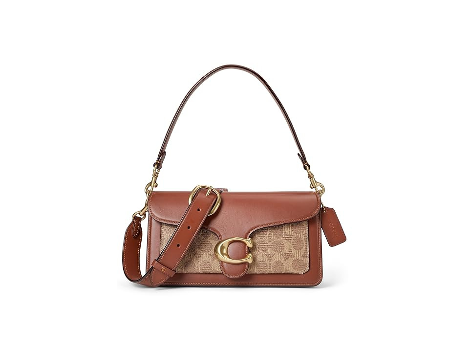 COACH Coated Canvas Signature Tabby Shoulder Bag 26 Women's Handbags Tan Rust | Zappos