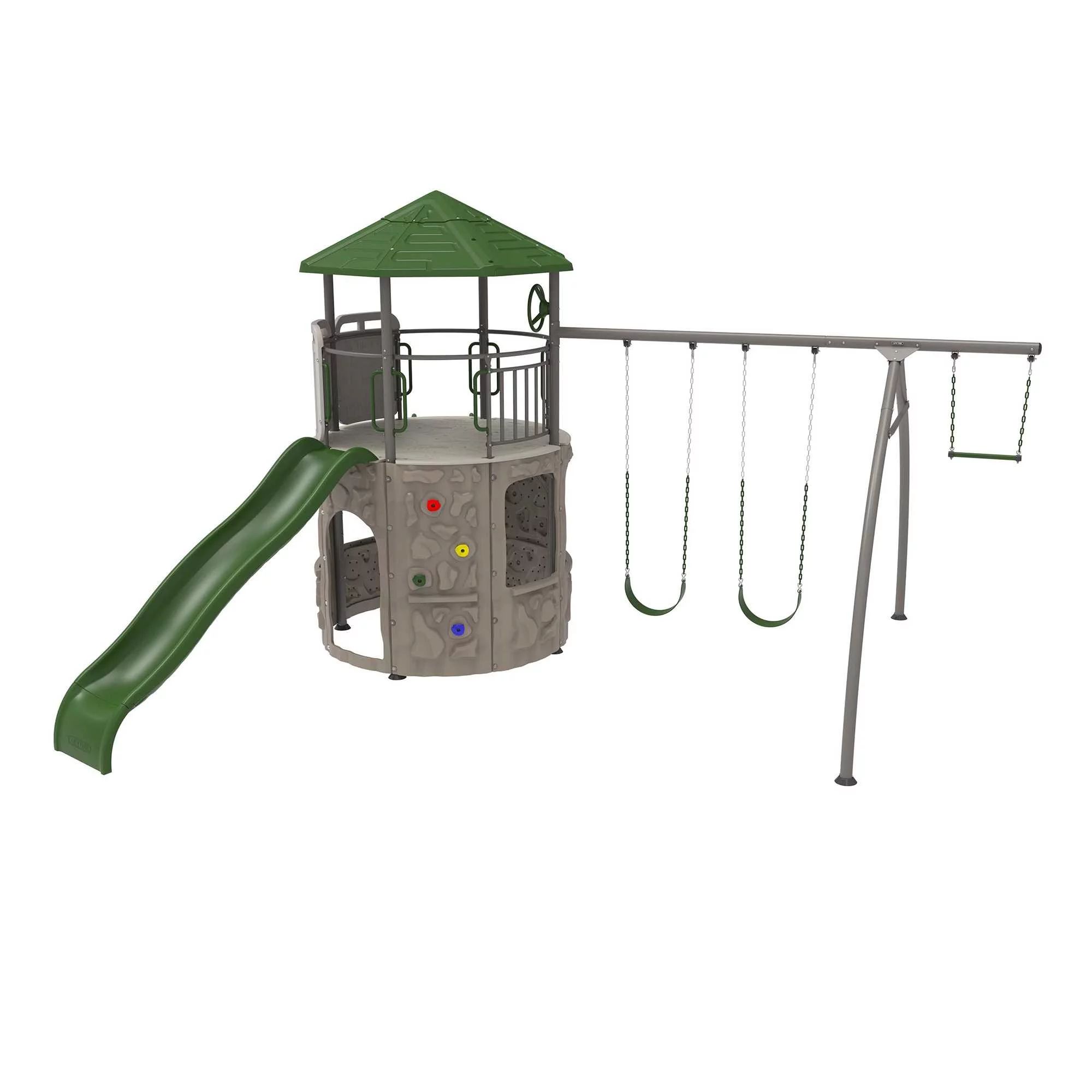 Lifetime Kid’s Adventure Tower Swing Set with Slide, Climbing Wall and Trapeze Bar (91200) - Wa... | Walmart (US)
