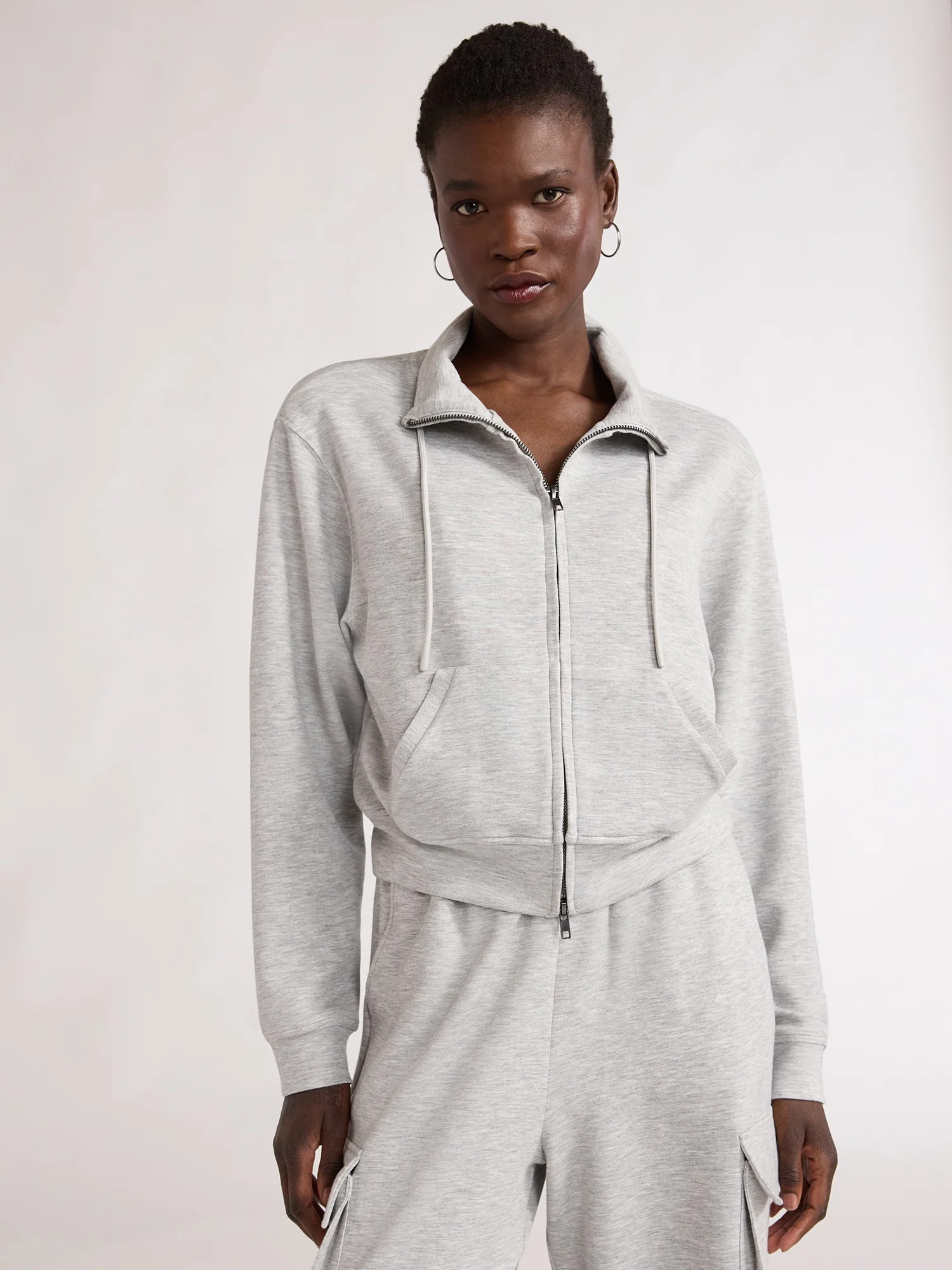 Scoop Women’s Ultimate ScubaKnit Funnel Neck Zip Up Sweatshirt, Sizes XS-XXL | Walmart (US)