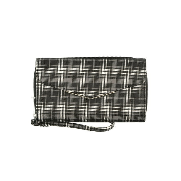 Time And Tru Ainsley Bulk Clutch, Black Plaid - Walmart.com | Walmart (US)