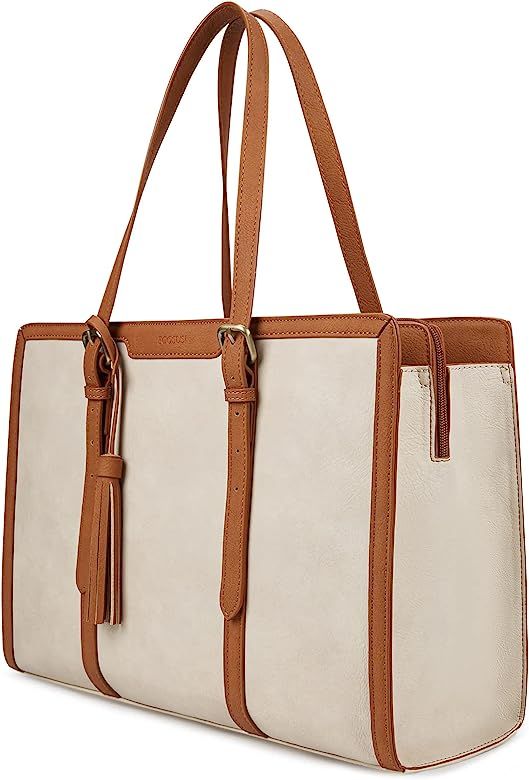 ECOSUSI Laptop Tote Fits Up to 15.6 Inch Briefcase for Women Office Handbags large Capacity with ... | Amazon (US)
