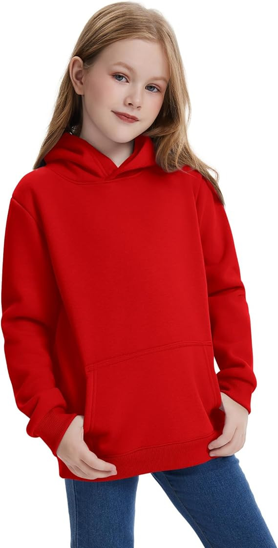 Girls Hoodies Fleece Lined Pullover Hooded Sweatshirts Kids Warm Casual Outfits Fall Winter Cloth... | Amazon (US)