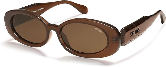 SOJOS Ocean Collection Retro Oval Polarized Sunglasses for Women Men Vintage Recycled Plastic Fra... | Amazon (US)