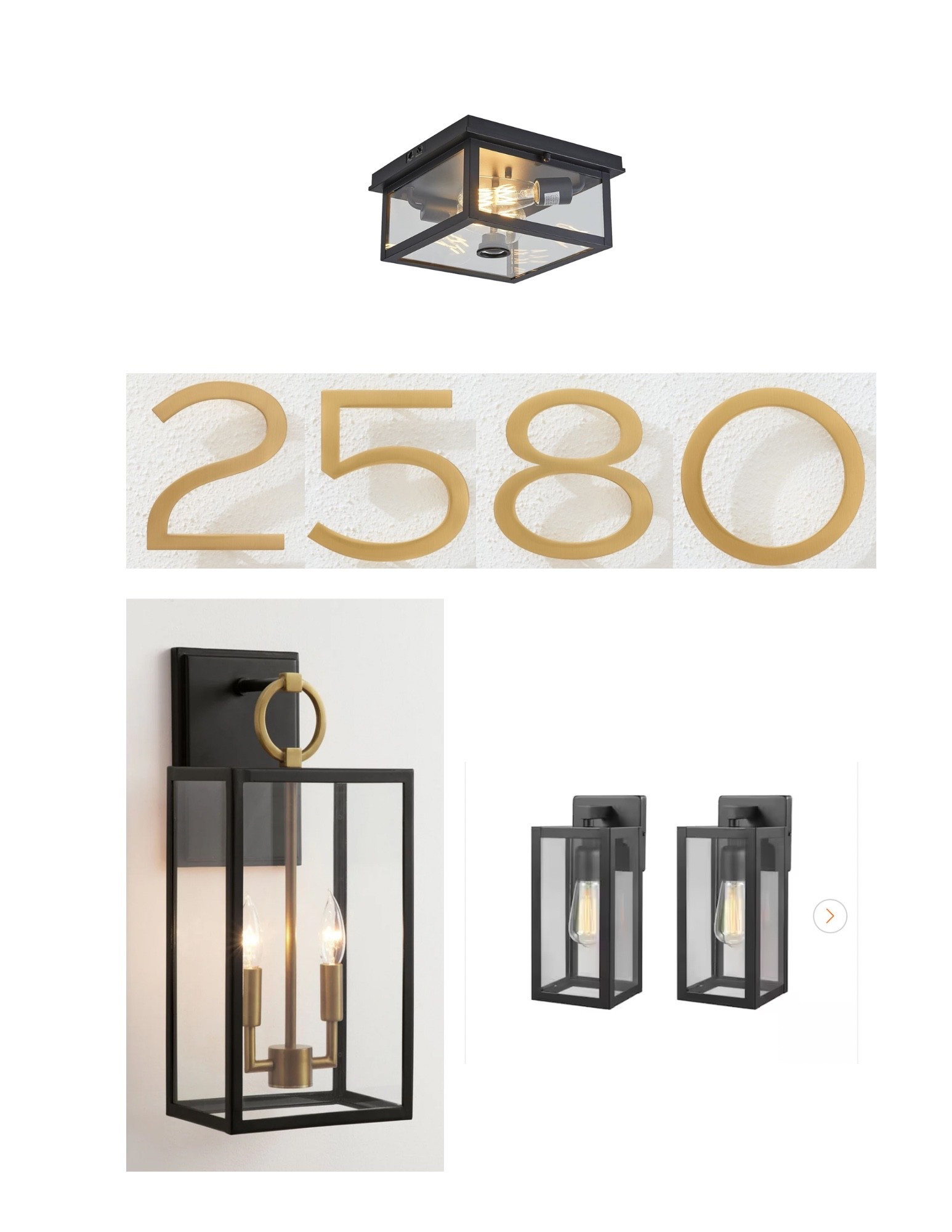 Helped sister pick out fixtures for her home and this is the scheme we landed on: exterior lights; house numbers; garage lighting; lanterns; modern home design; brass and bronze

#LTKFindsUnder100 #LTKHome #LTKSeasonal