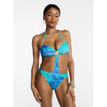 Hot Girl Summer by Megan Thee Stallion Women s and Women s Plus Miami Blue Monokini One-Piece Swimsuit Sizes XS-3X | Walmart (US)