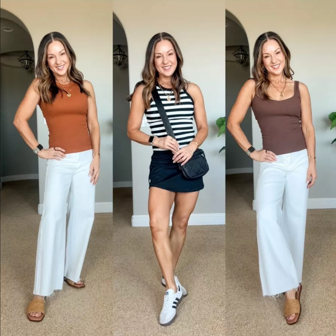✨ Love these built-in bra tanks, they’re perfect for summer. So versatile and easy to style. For reference, I’m 5’1”, 108lbs. Wearing XS. Ribbed tanks summer fashion built in bra tank petite friendly petite fashion EverydayHolly 

 #LTKSeasonal #LTKOver40 #LTKPetite