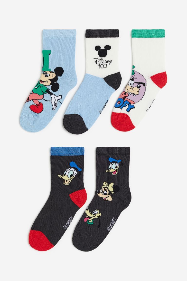 5-pack Motif-detail Socks - Light blue/Disney - Kids | H&M US | H&M (US + CA)