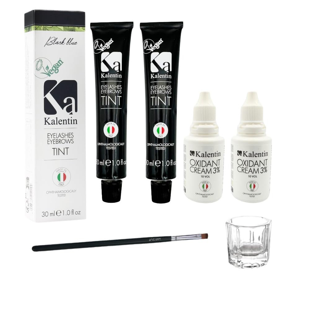 Professional Kalentin Eyebrow Color 2-Pack Plus 2-Developers (Blue Black) | Amazon (US)