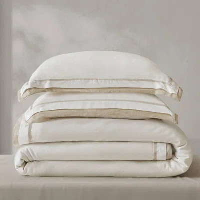 Premium Beige+white Bedding Sets, Linen-rayon Blend, Modern Design For Home Comfort | Wayfair North America