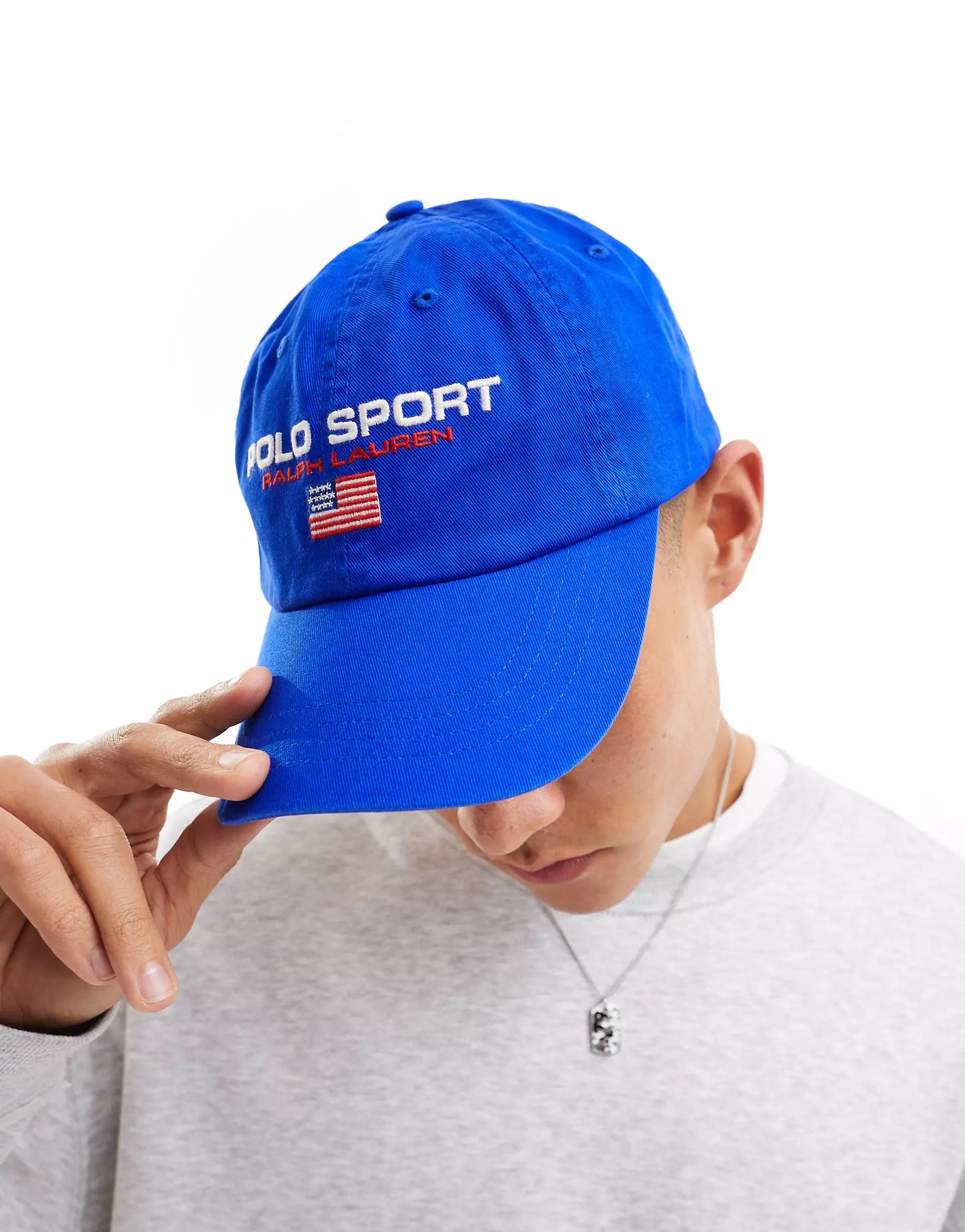 Polo Ralph Lauren Sport Capsule logo twill baseball cap in bright blue | ASOS (Global)