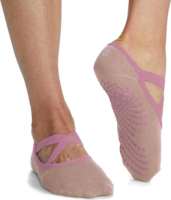 Gaiam Yoga Barre Socks - Non Slip Sticky Toe Grip Accessories for Women & Men | Amazon (US)