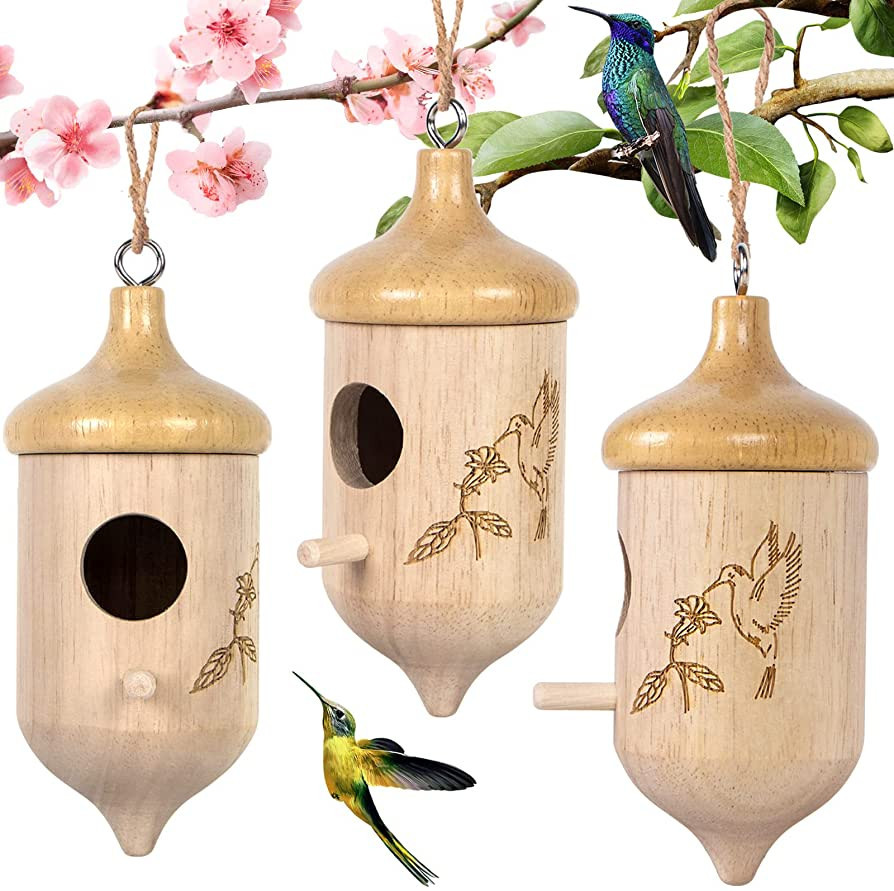 Hummingbird House,Wooden Hummingbird Houses for Outside for Nesting, Gardening Gifts Home Decorat... | Amazon (US)