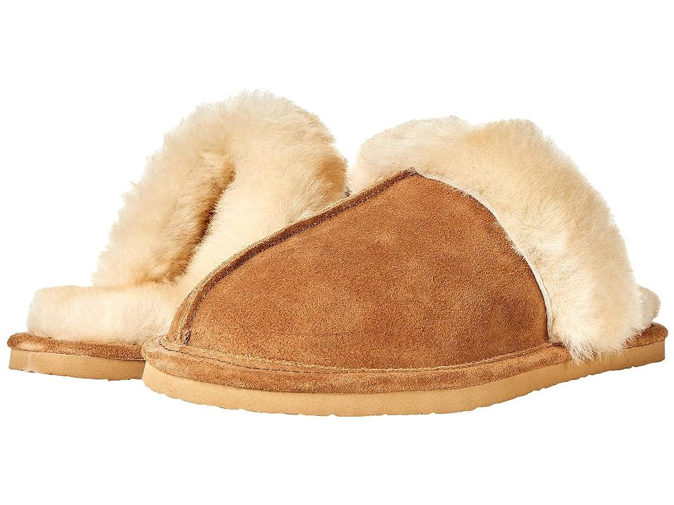 Minnetonka Sheepskin Slide (Golden Tan) Women's Shoes | Zappos