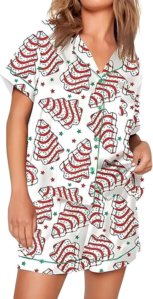 Christmas Tree Cake Pajamas, Christmas Cake Pajamas, Christmas Tree Cakes Pajama Set, Christmas T... | Amazon (US)