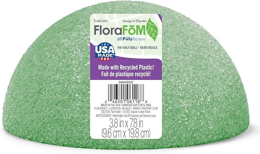 FloraCraft FloraFōM Half Ball 3.8 Inch x 7.8 Inch Green | Amazon (US)