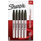 Sharpie Permanent Marker, Fine Point, Black, Pack of 5 | Amazon (US)