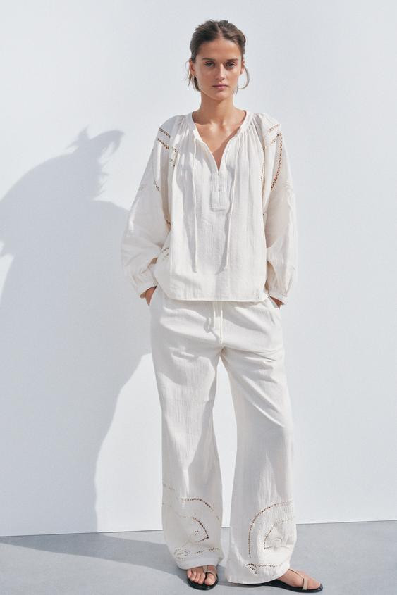 ZW COLLECTION EMBROIDERED SHIRT | Zara UK