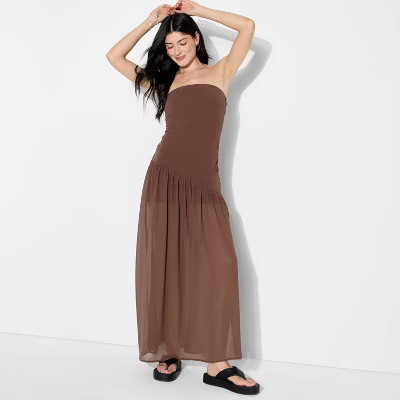 Women's Drop Waist Tube Maxi A-Line Dress - Wild Fable™ | Target