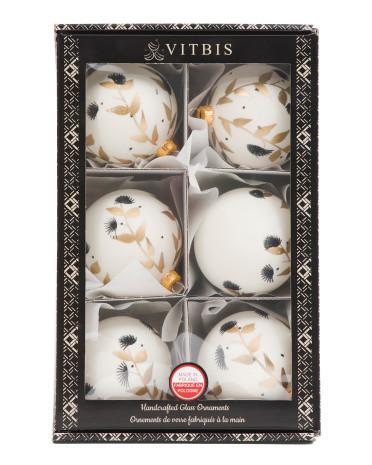 Made In Poland Set Of 6 Glass Ornaments | TJ Maxx