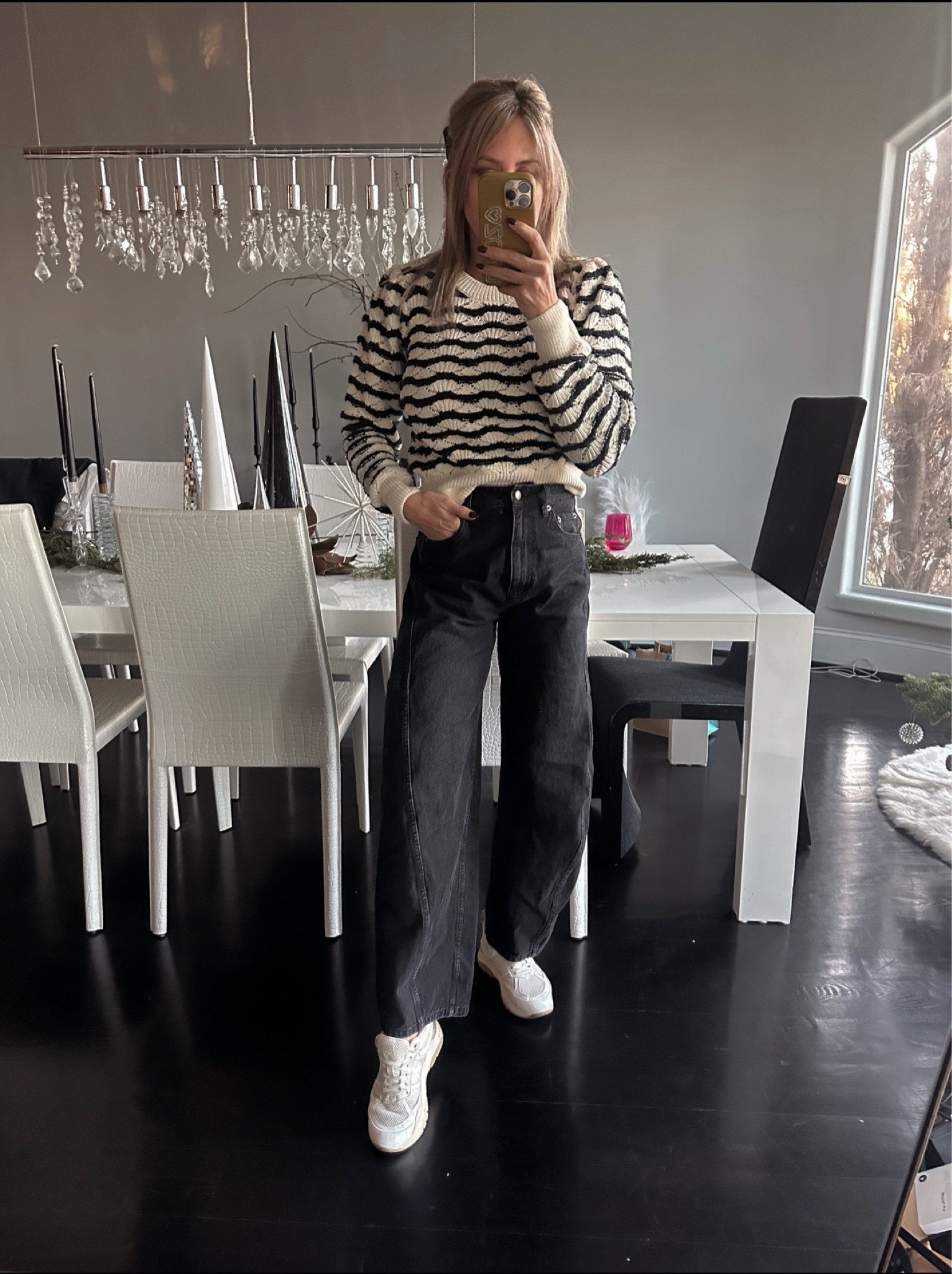 OOTD in my favorite striped sweater and horseshoe jeans 

#LTKstyletip #LTKover40