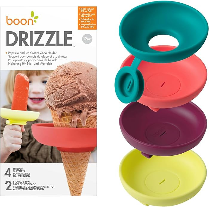 Boon Drizzle Ice Pop Holders for Kids - Includes 2 On-The-Go Travel Cases - Catches Drips Before ... | Amazon (US)
