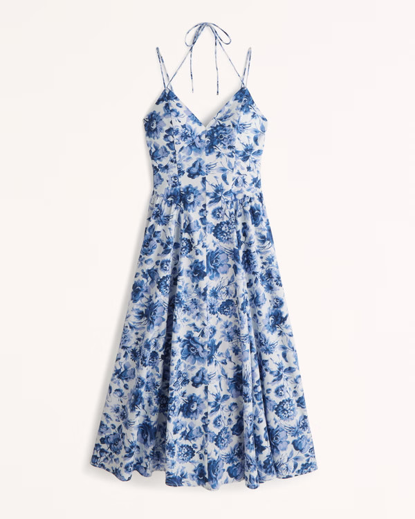 Strappy Plunge Corset Maxi Dress | Abercrombie & Fitch (US)