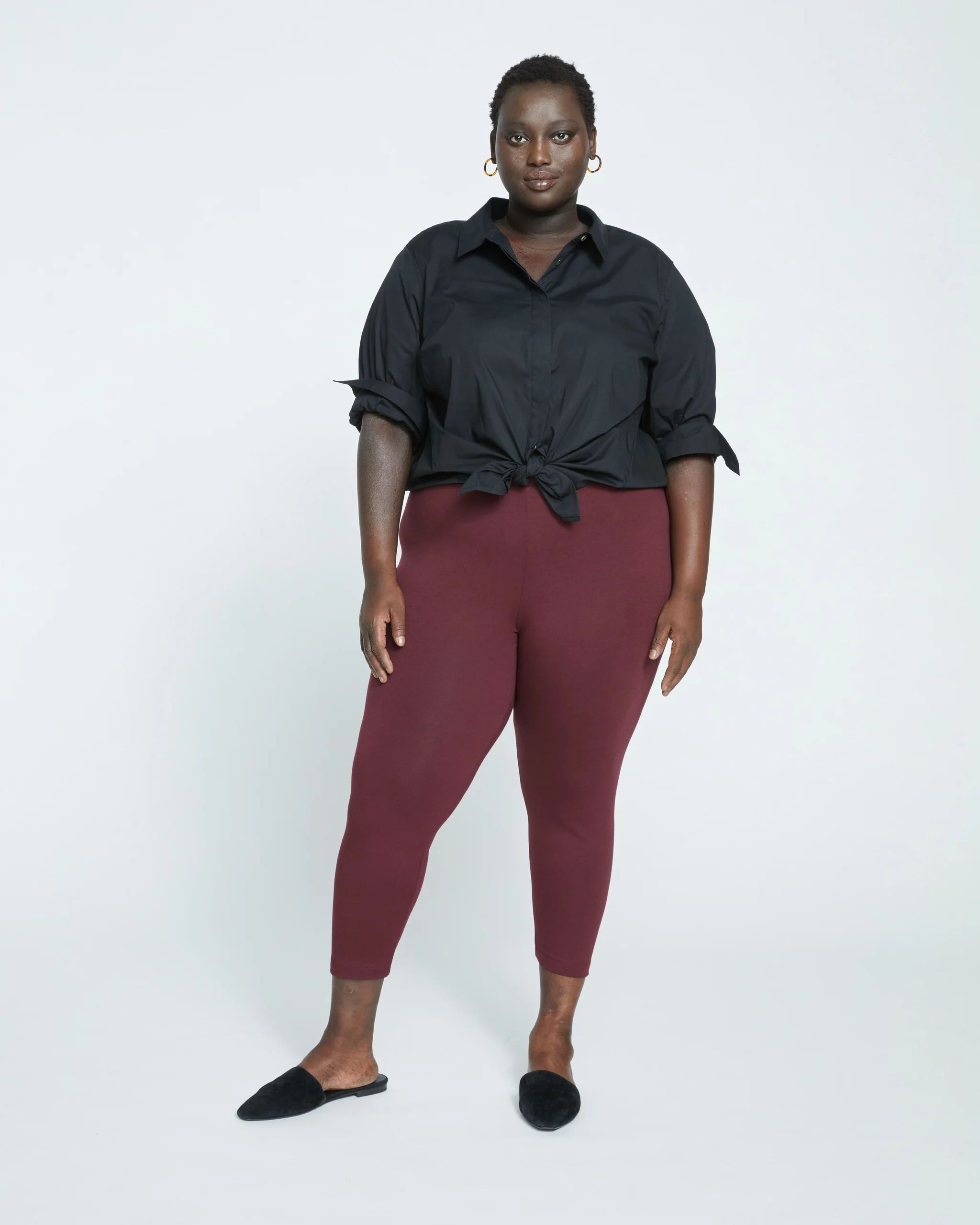 Roya Cropped Leggings 23 Inch - Black Cherry | Universal Standard